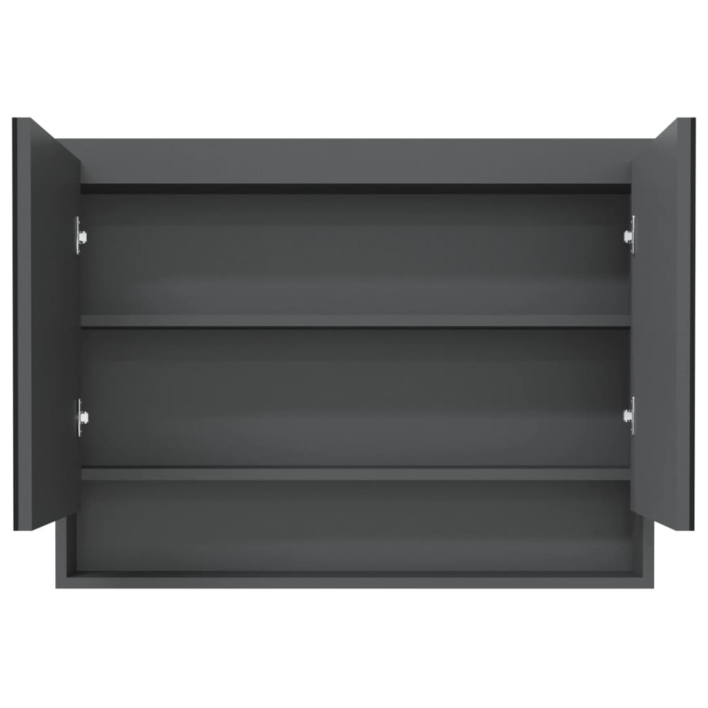 Badkamerkast met spiegel 80x15x60 cm MDF grijs is nu te koop bij PeponiXL, paradijselijk wonen!