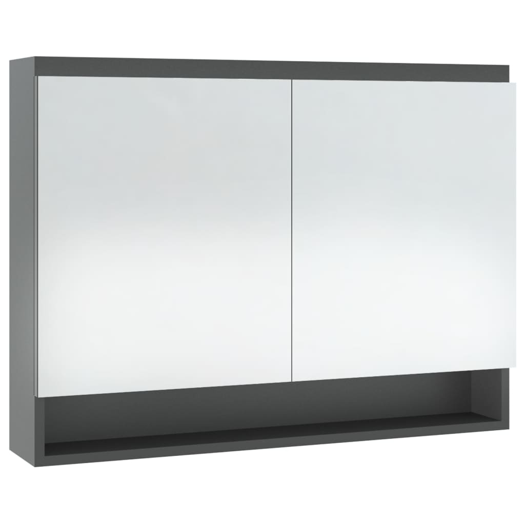 Badkamerkast met spiegel 80x15x60 cm MDF grijs is nu te koop bij PeponiXL, paradijselijk wonen!