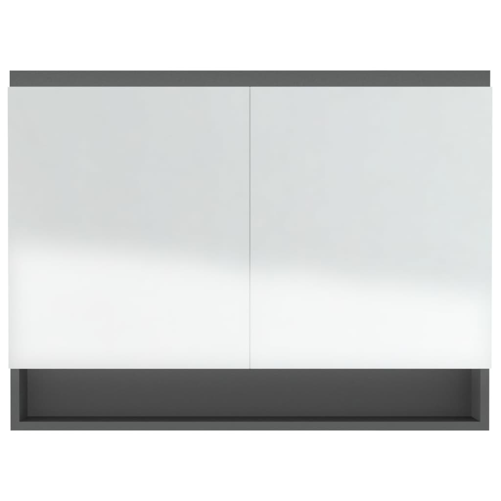 Badkamerkast met spiegel 80x15x60 cm MDF grijs is nu te koop bij PeponiXL, paradijselijk wonen!
