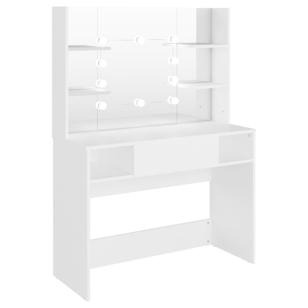 Kaptafel met LED-verlichting 100x40x135 cm MDF wit is nu te koop bij PeponiXL, paradijselijk wonen!