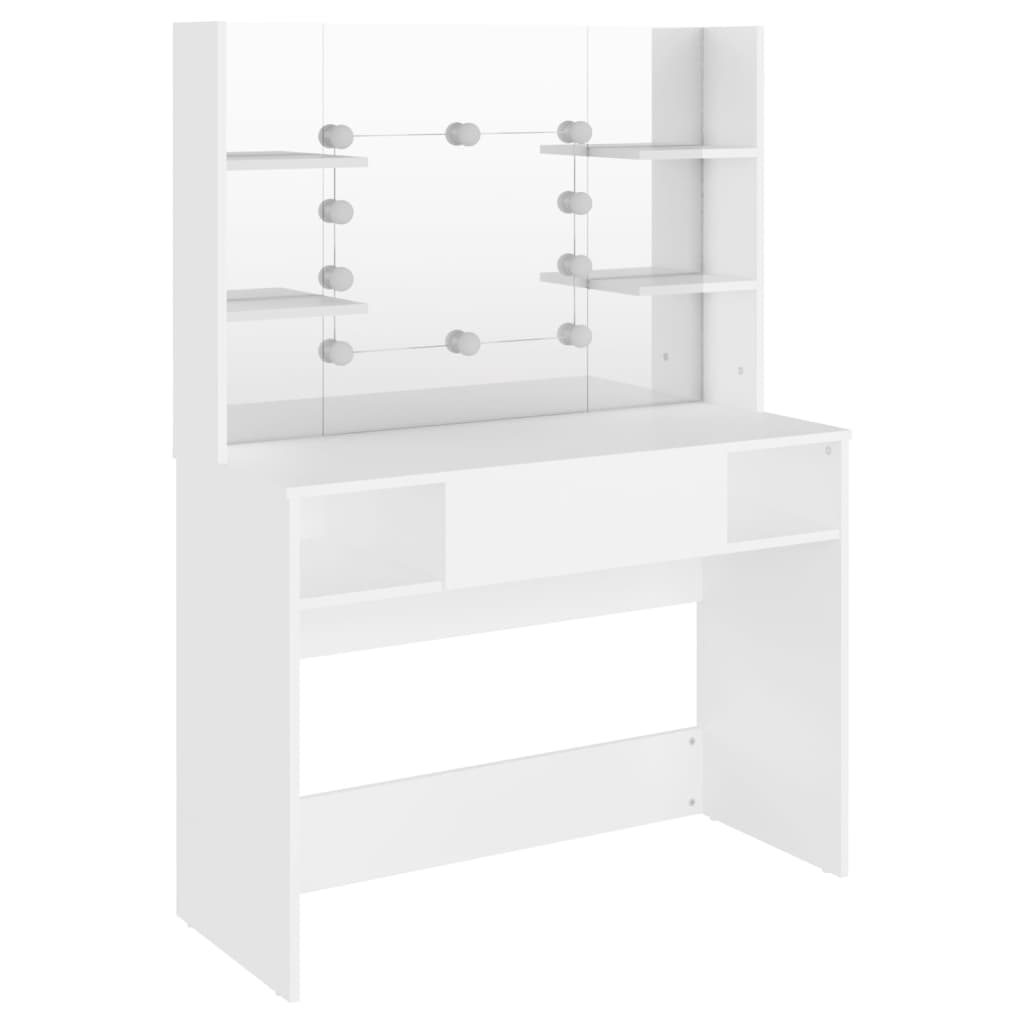 Kaptafel met LED-verlichting 100x40x135 cm MDF wit is nu te koop bij PeponiXL, paradijselijk wonen!