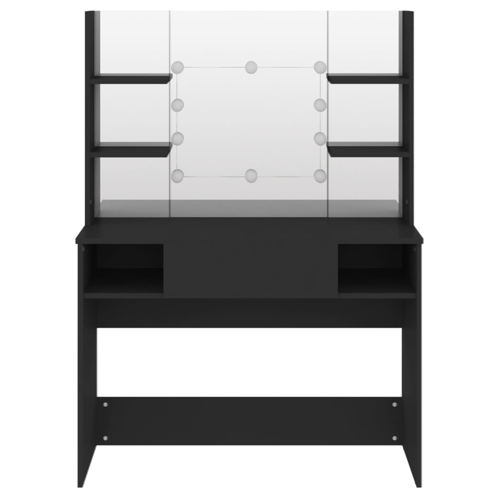 Kaptafel met LED-verlichting 100x40x135 cm MDF zwart is nu te koop bij PeponiXL, paradijselijk wonen!