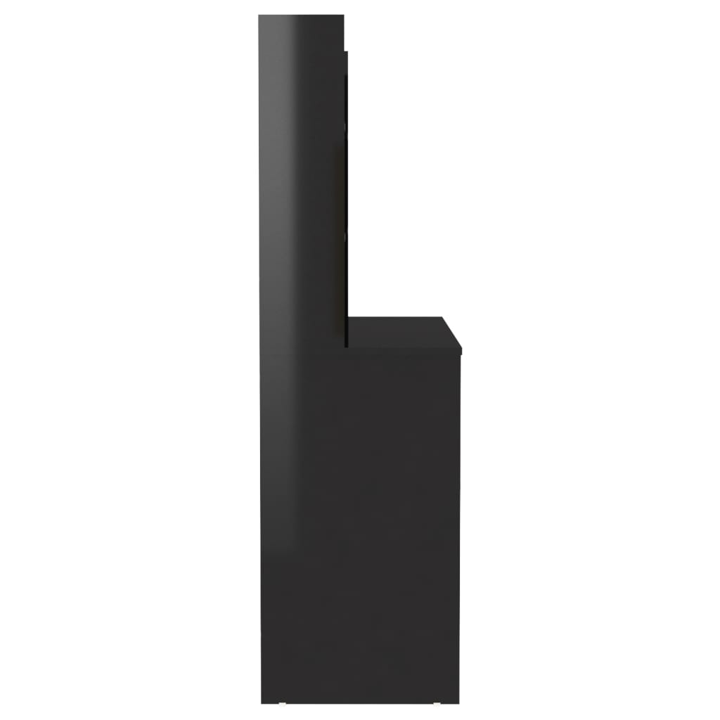 Kaptafel met LED-verlichting 100x40x135 cm MDF glanzend zwart is nu te koop bij PeponiXL, paradijselijk wonen!