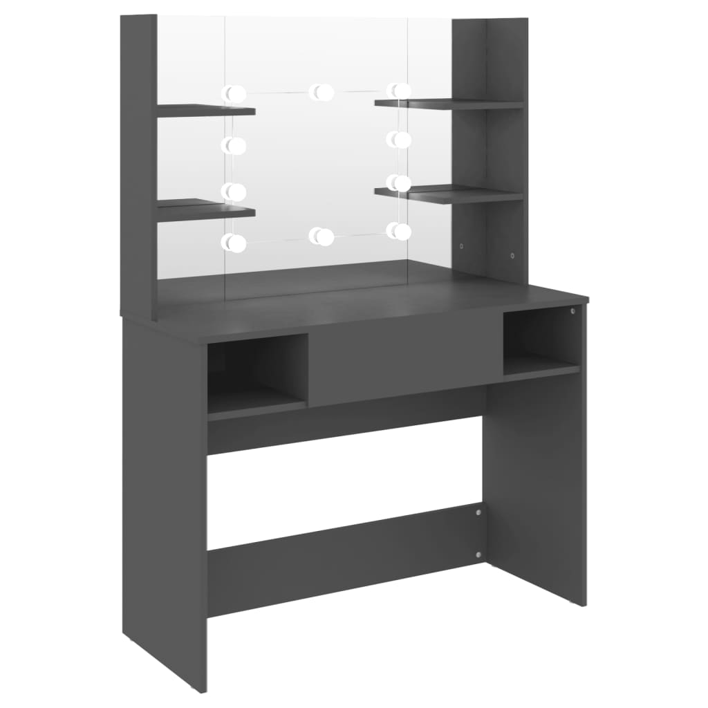 Kaptafel met LED-verlichting 100x40x135 cm MDF grijs is nu te koop bij PeponiXL, paradijselijk wonen!