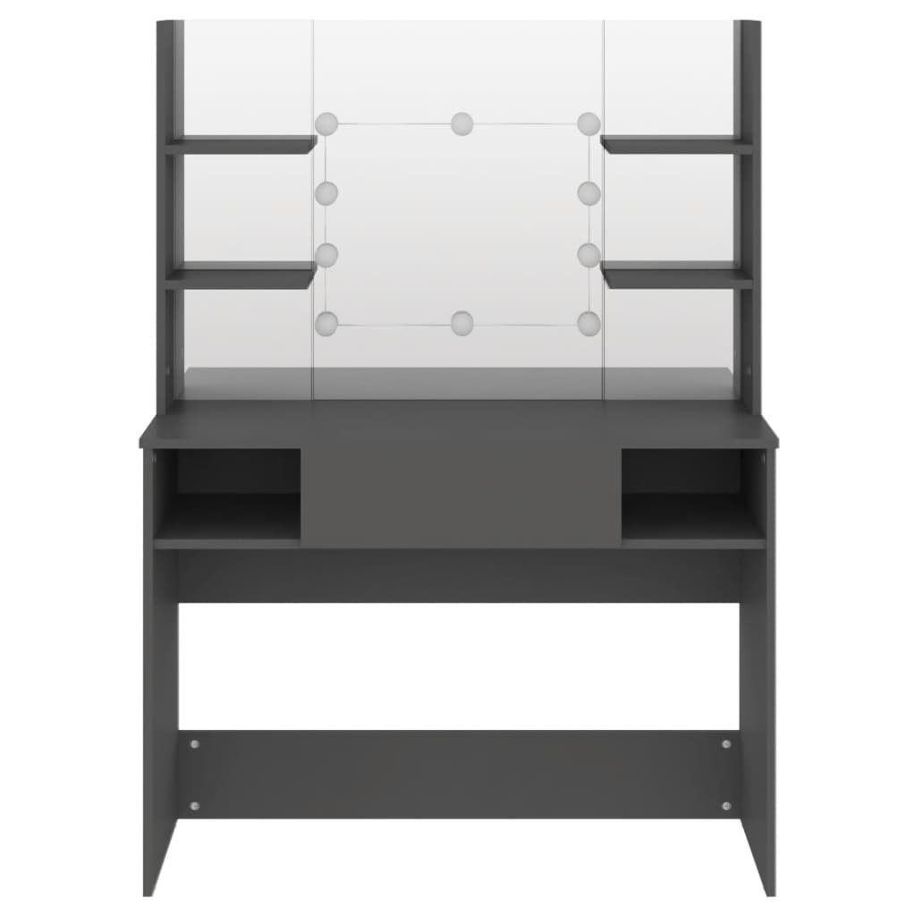 Kaptafel met LED-verlichting 100x40x135 cm MDF grijs is nu te koop bij PeponiXL, paradijselijk wonen!