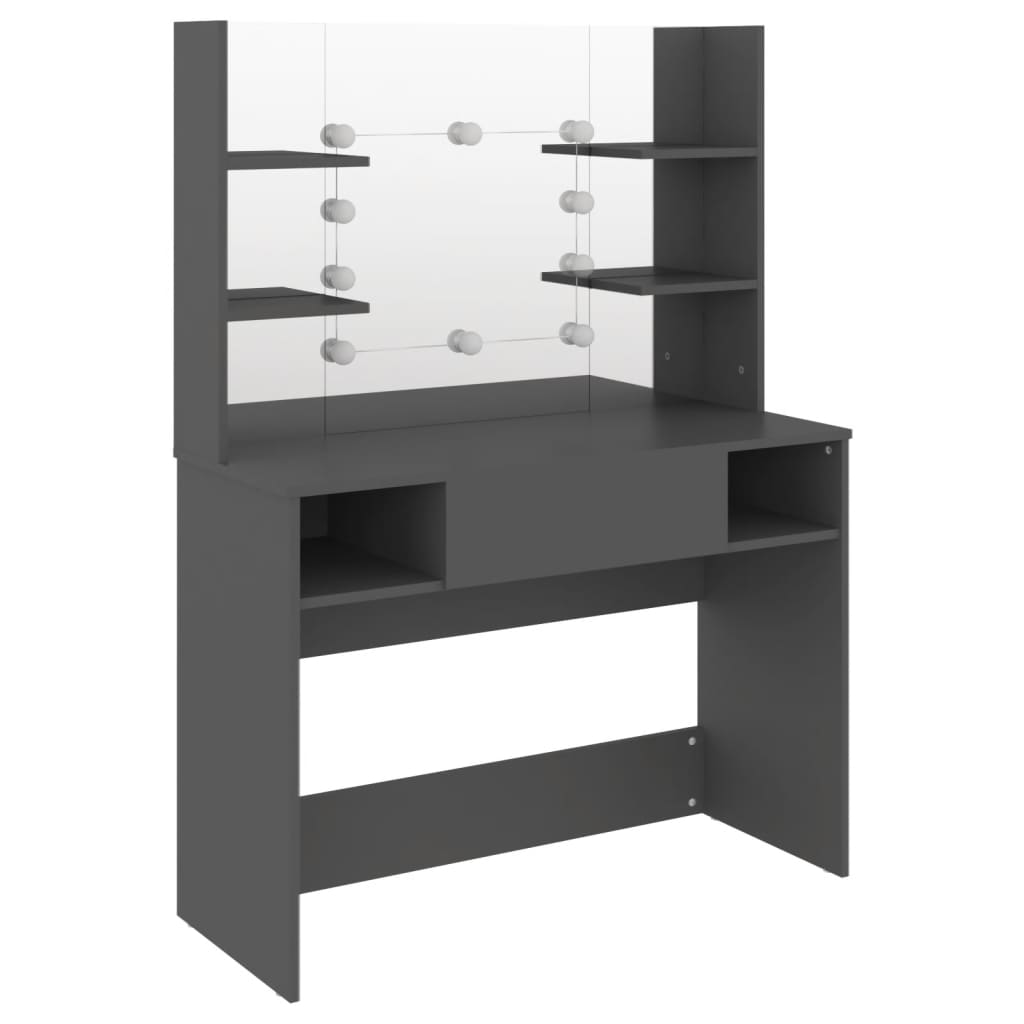 Kaptafel met LED-verlichting 100x40x135 cm MDF grijs is nu te koop bij PeponiXL, paradijselijk wonen!