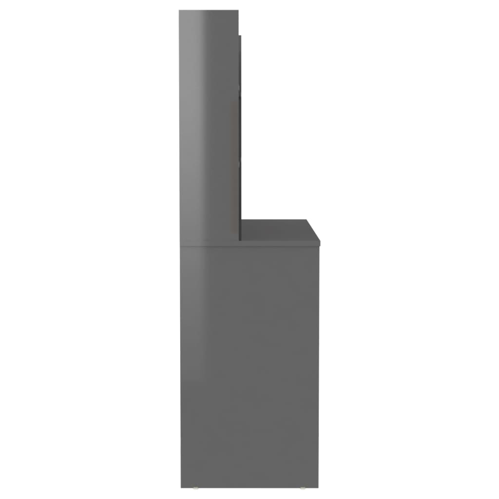 Kaptafel met LED-verlichting 100x40x135 cm MDF glanzend grijs is nu te koop bij PeponiXL, paradijselijk wonen!