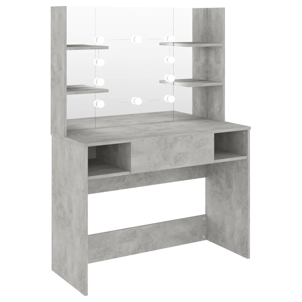 Kaptafel met LED-verlichting 100x40x135 cm MDF betongrijs is nu te koop bij PeponiXL, paradijselijk wonen!