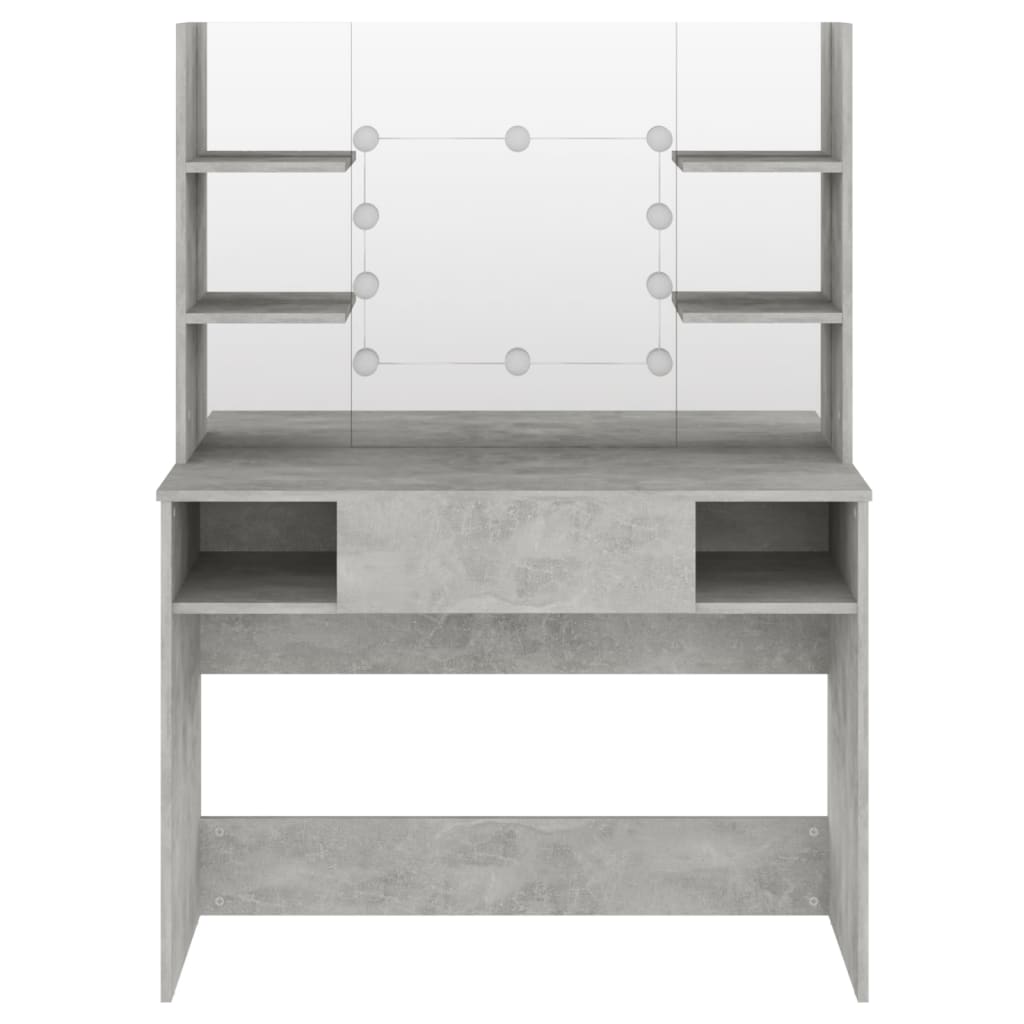 Kaptafel met LED-verlichting 100x40x135 cm MDF betongrijs is nu te koop bij PeponiXL, paradijselijk wonen!