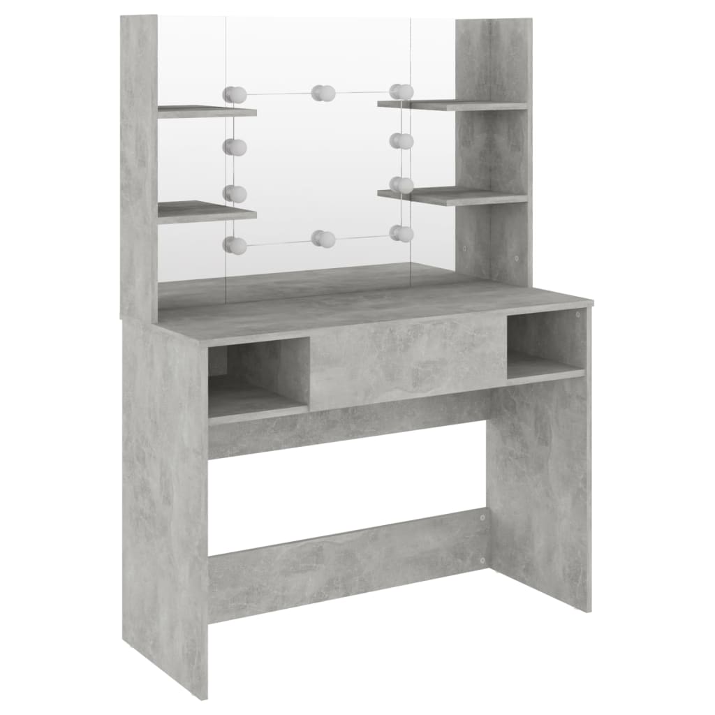 Kaptafel met LED-verlichting 100x40x135 cm MDF betongrijs is nu te koop bij PeponiXL, paradijselijk wonen!