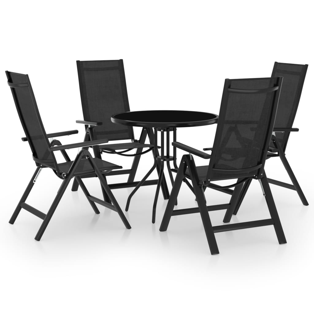 5-delige Bistroset zwart en atracietkleurig is nu te koop bij PeponiXL, paradijselijk wonen!