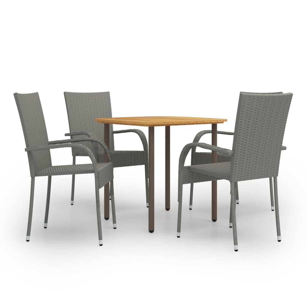 5-delige Tuinset poly rattan grijs is nu te koop bij PeponiXL, paradijselijk wonen!