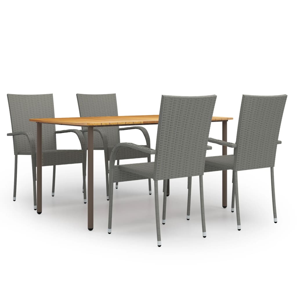 5-delige Tuinset poly rattan grijs is nu te koop bij PeponiXL, paradijselijk wonen!