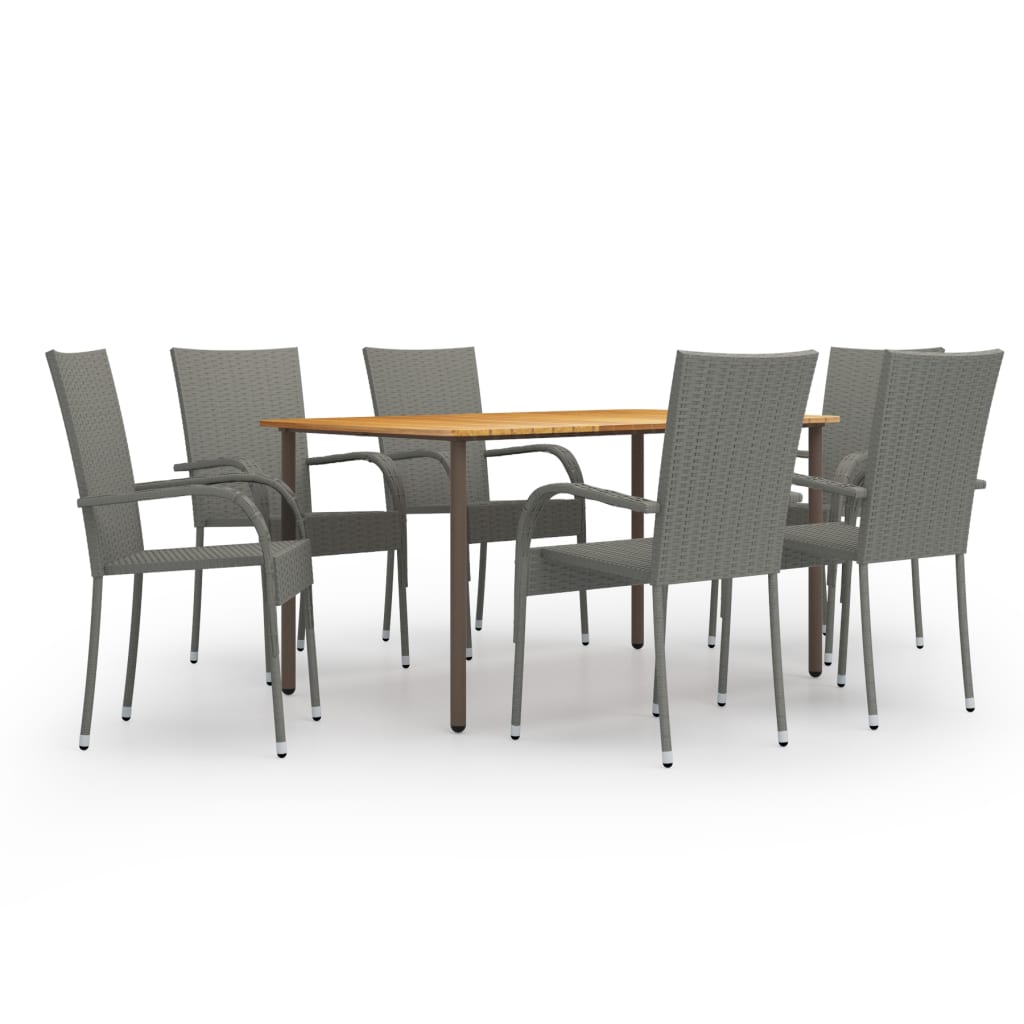 7-delige Tuinset poly rattan grijs is nu te koop bij PeponiXL, paradijselijk wonen!