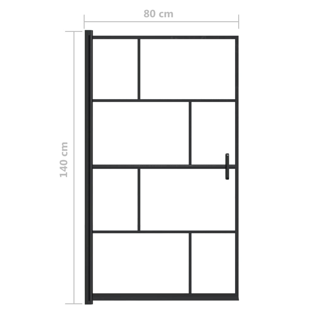Douchewand 80x140 cm ESG zwart is nu te koop bij PeponiXL, paradijselijk wonen!