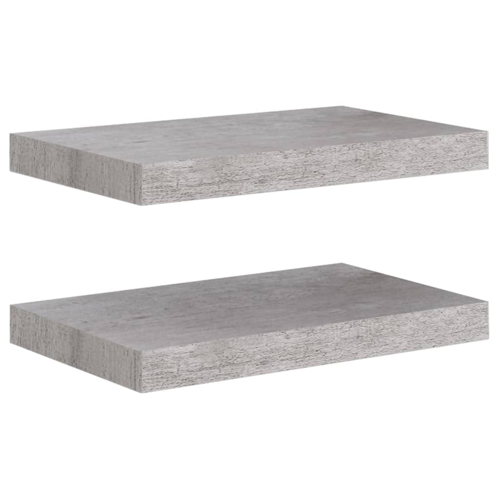 Wandschappen 2 st zwevend 40x23x3,8 cm MDF betongrijs is nu te koop bij PeponiXL, paradijselijk wonen!