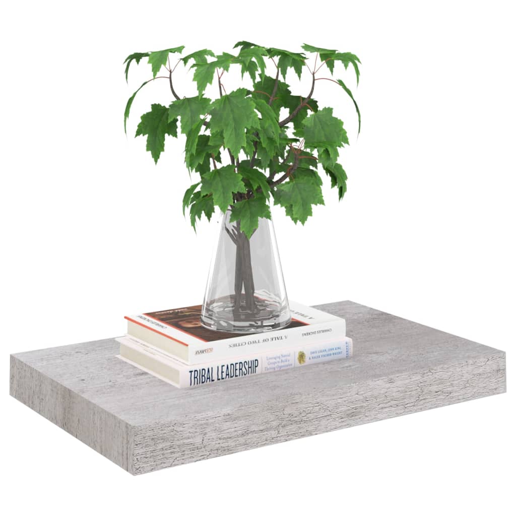 Wandschappen 2 st zwevend 40x23x3,8 cm MDF betongrijs is nu te koop bij PeponiXL, paradijselijk wonen!