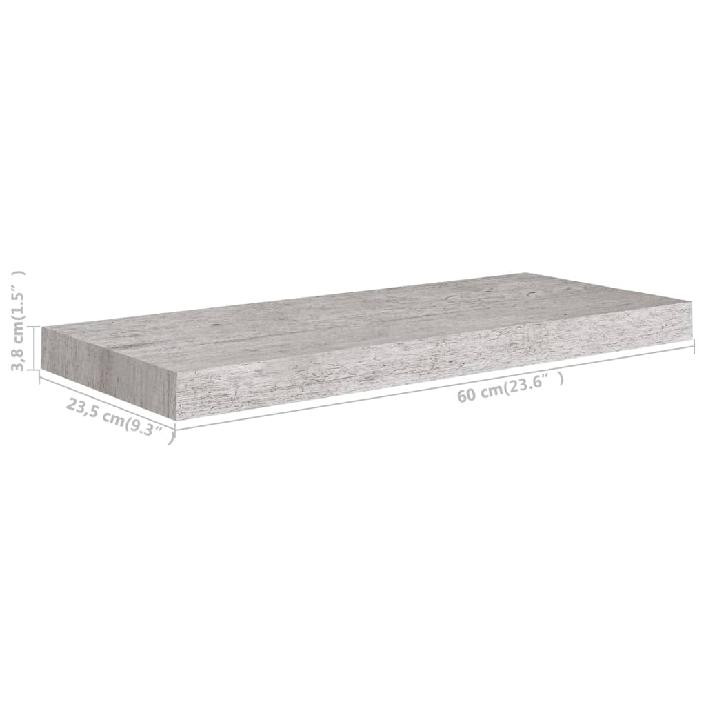 Wandschappen zwevend 4 st 60x23,5x3,8 cm MDF betongrijs is nu te koop bij PeponiXL, paradijselijk wonen!