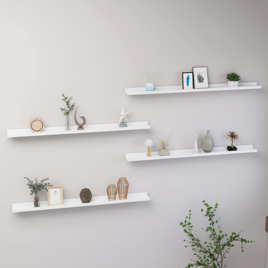 Wandschappen 4 st 100x9x3 cm wit is nu te koop bij PeponiXL, paradijselijk wonen!