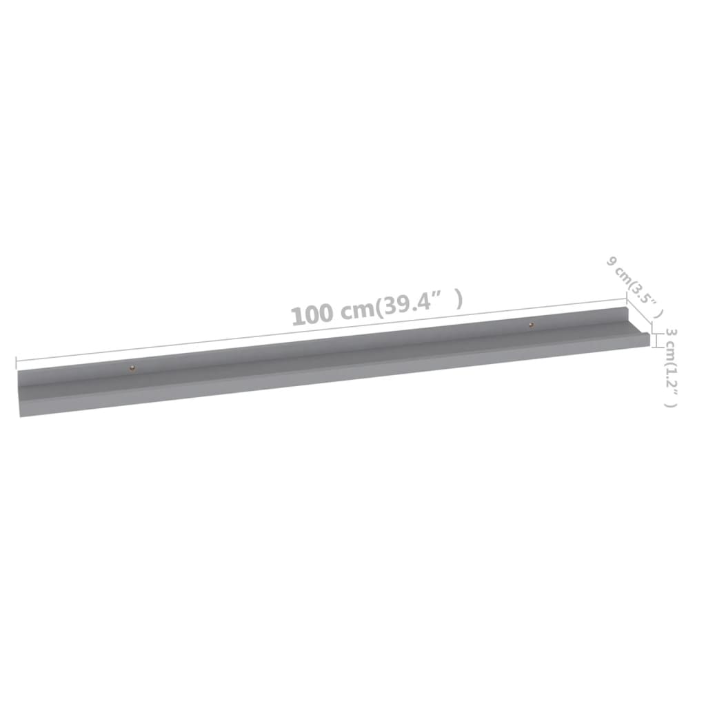 Wandschappen 2 st 100x9x3 cm grijs is nu te koop bij PeponiXL, paradijselijk wonen!