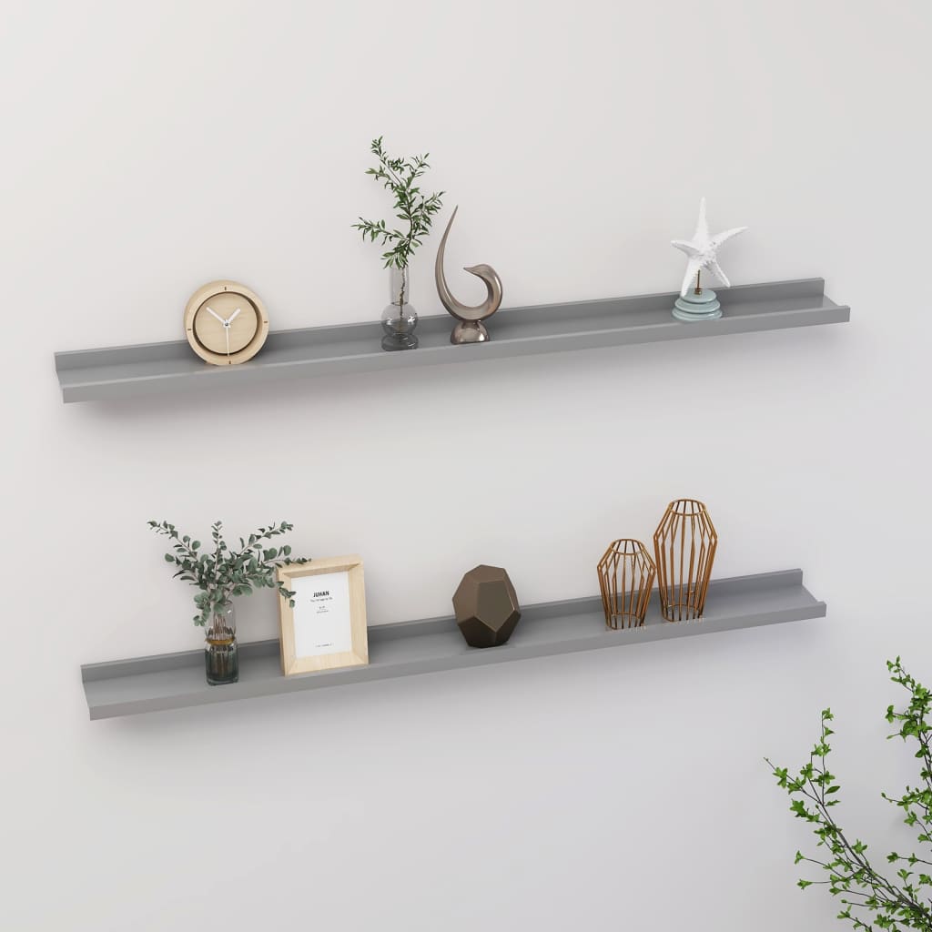 Wandschappen 2 st 100x9x3 cm grijs is nu te koop bij PeponiXL, paradijselijk wonen!