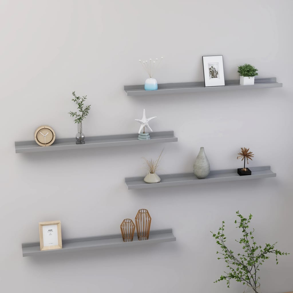 Wandschappen 4 st 80x9x3 cm grijs is nu te koop bij PeponiXL, paradijselijk wonen!