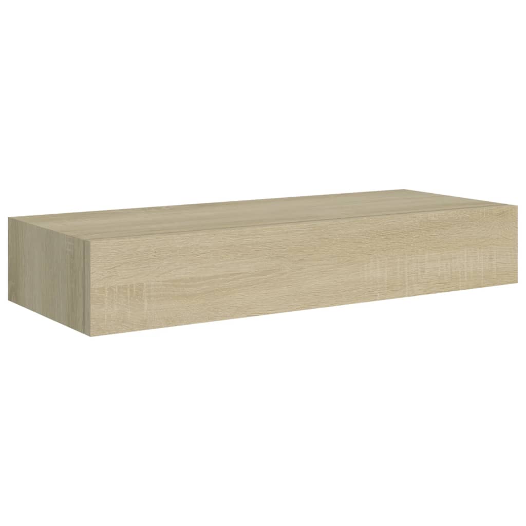 viaXL Wandschap met lade 60x23,5x10 cm MDF eikenkleurig is nu te koop bij PeponiXL, paradijselijk wonen!