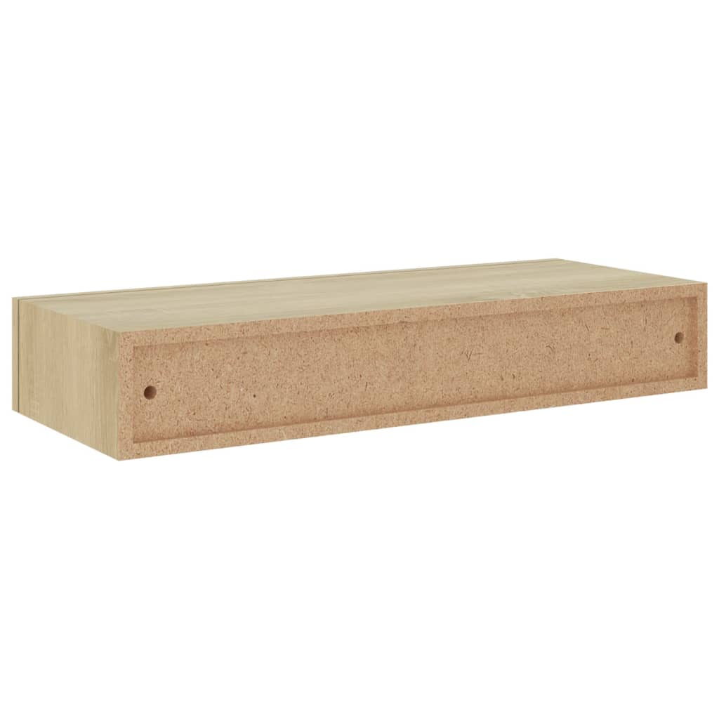 viaXL Wandschap met lade 60x23,5x10 cm MDF eikenkleurig is nu te koop bij PeponiXL, paradijselijk wonen!