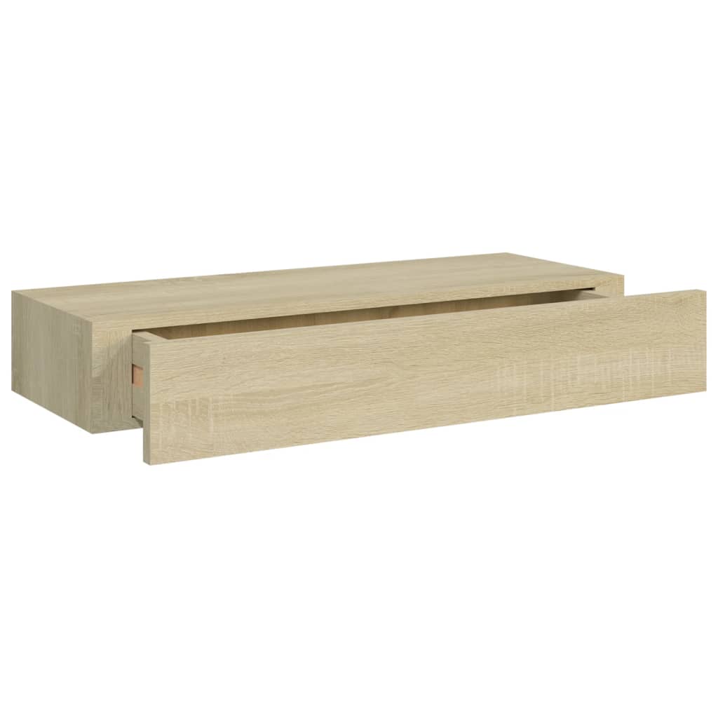 viaXL Wandschap met lade 60x23,5x10 cm MDF eikenkleurig is nu te koop bij PeponiXL, paradijselijk wonen!