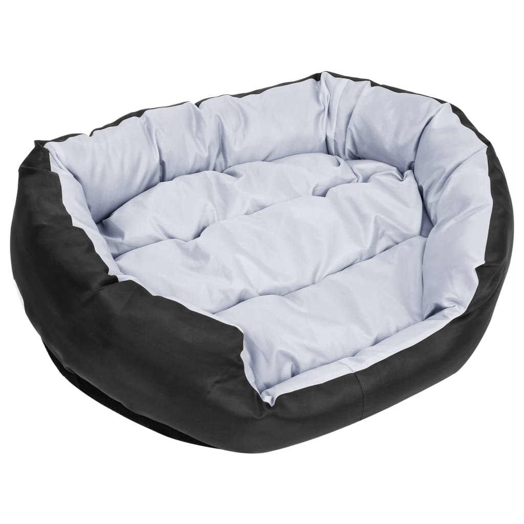 Hondenkussen omkeerbaar en wasbaar 85x70x20 cm grijs en zwart is nu te koop bij PeponiXL, paradijselijk wonen!