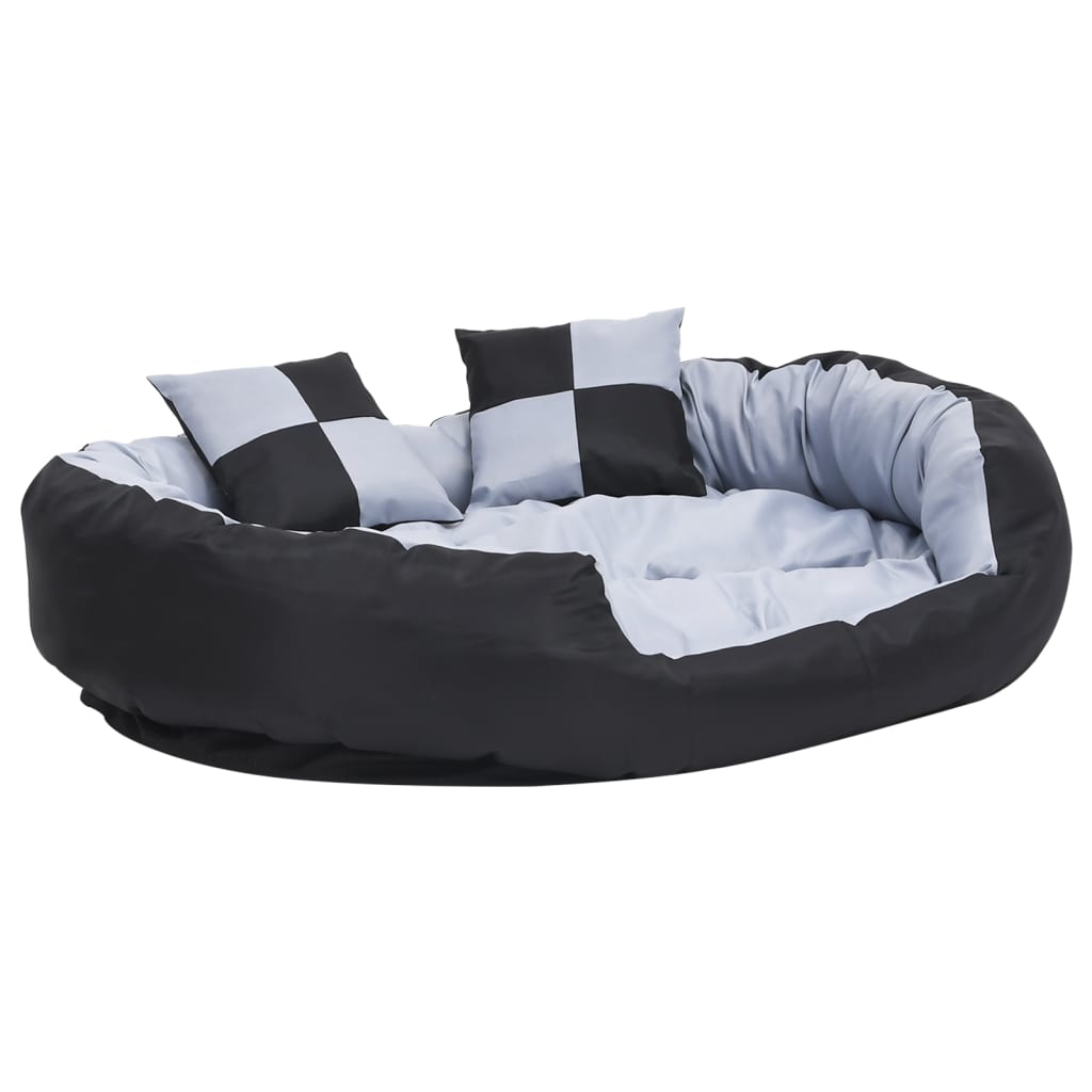 Hondenkussen omkeerbaar en wasbaar 110x80x23 cm grijs en zwart is nu te koop bij PeponiXL, paradijselijk wonen!