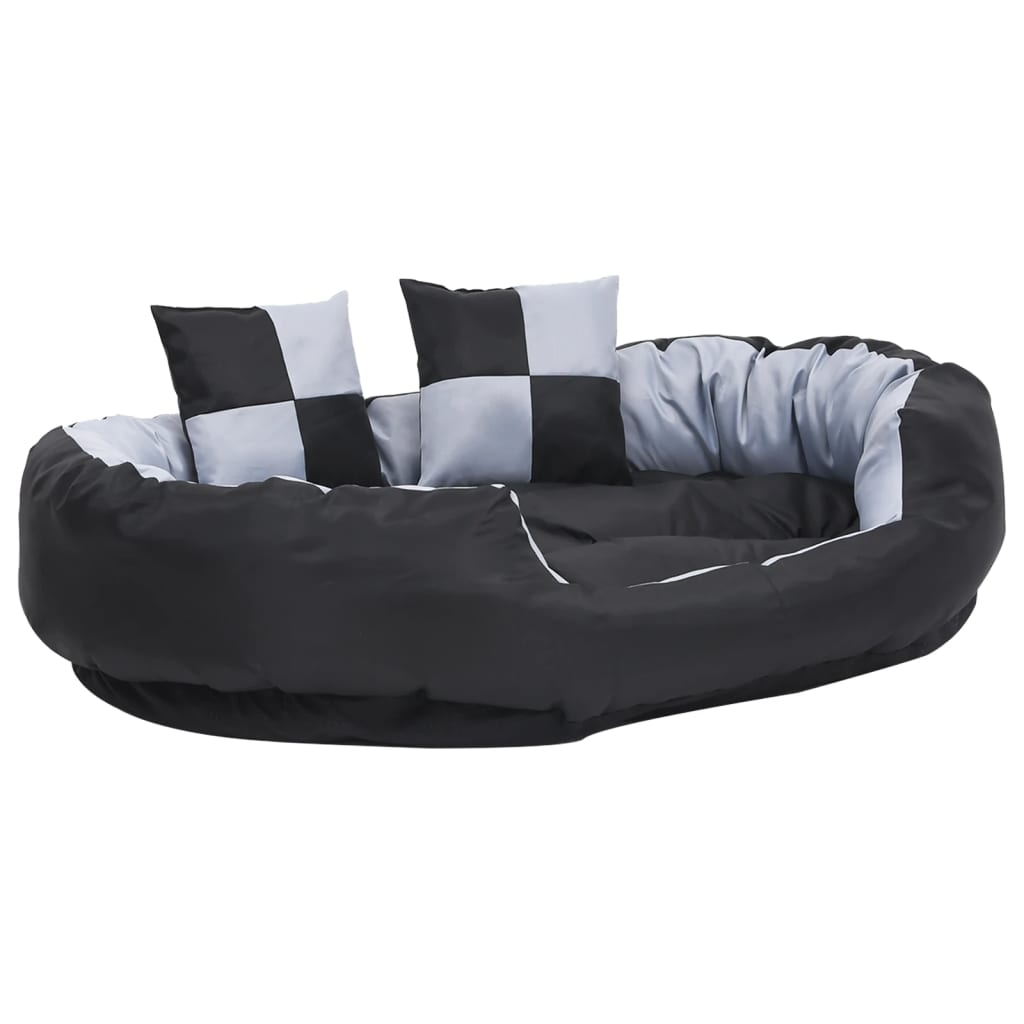 Hondenkussen omkeerbaar en wasbaar 110x80x23 cm grijs en zwart is nu te koop bij PeponiXL, paradijselijk wonen!