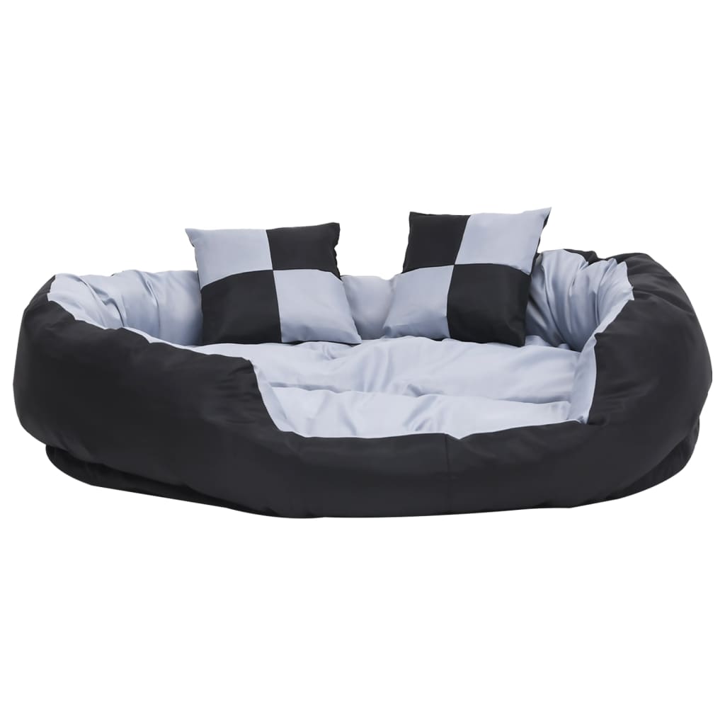 Hondenkussen omkeerbaar en wasbaar 110x80x23 cm grijs en zwart is nu te koop bij PeponiXL, paradijselijk wonen!