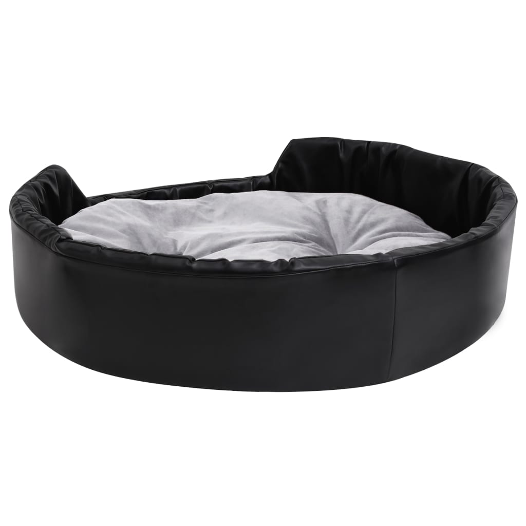 Hondenmand 90x79x20 cm pluche en kunstleer zwart en grijs is nu te koop bij PeponiXL, paradijselijk wonen!