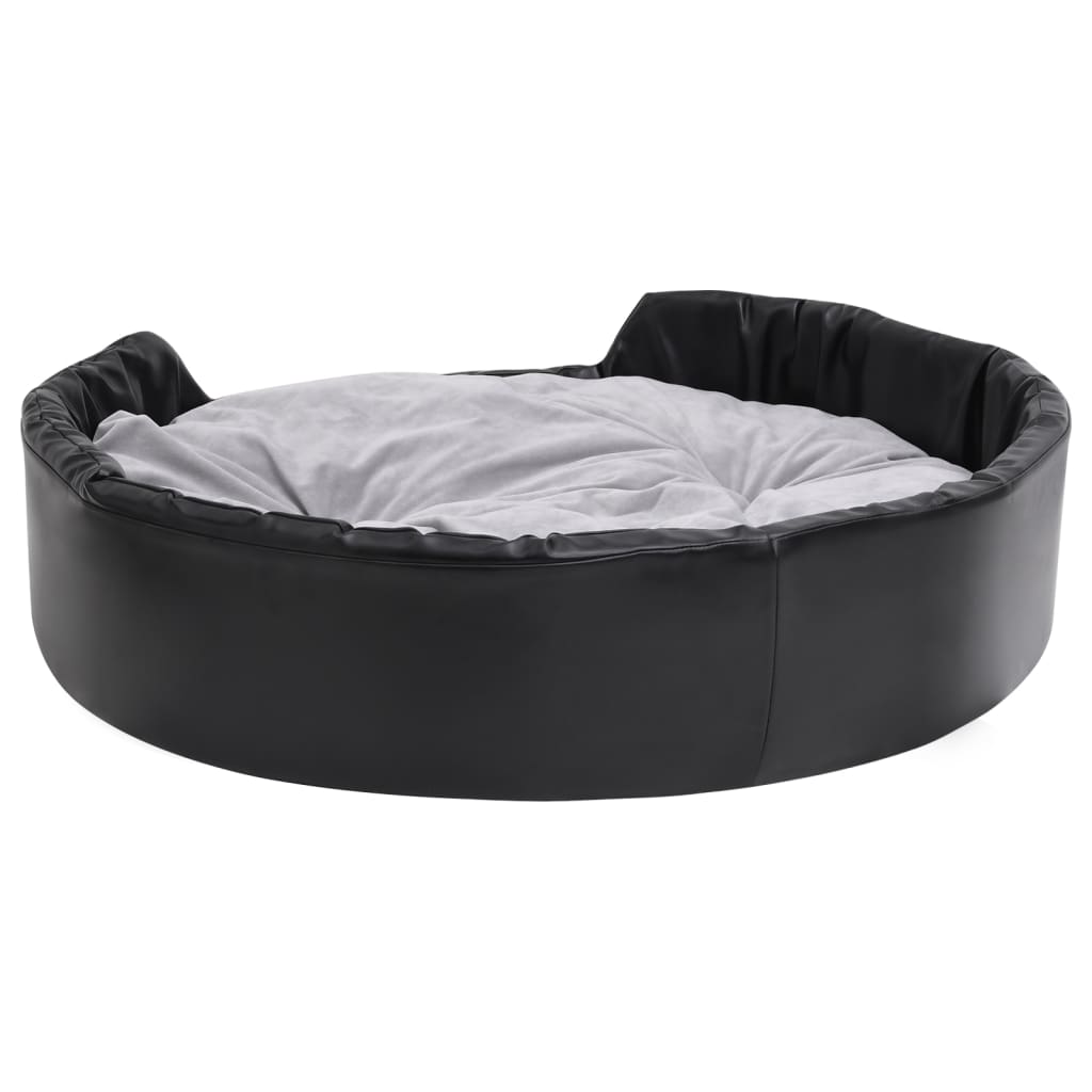 Hondenmand 99x89x21 cm pluche en kunstleer zwart en grijs is nu te koop bij PeponiXL, paradijselijk wonen!