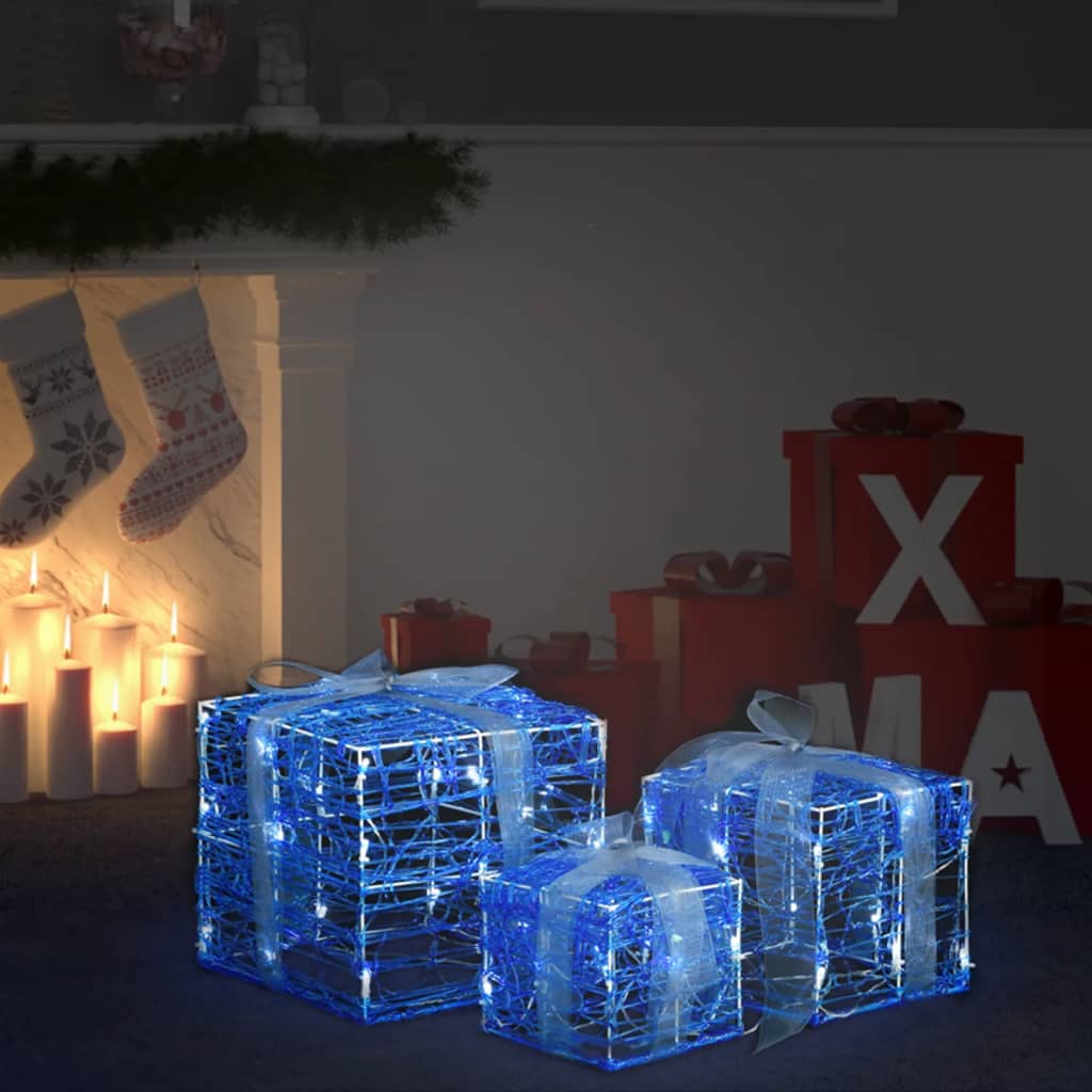 Kerstverlichting geschenkdozen 3 st decoratief acryl koudwit is nu te koop bij PeponiXL, paradijselijk wonen!
