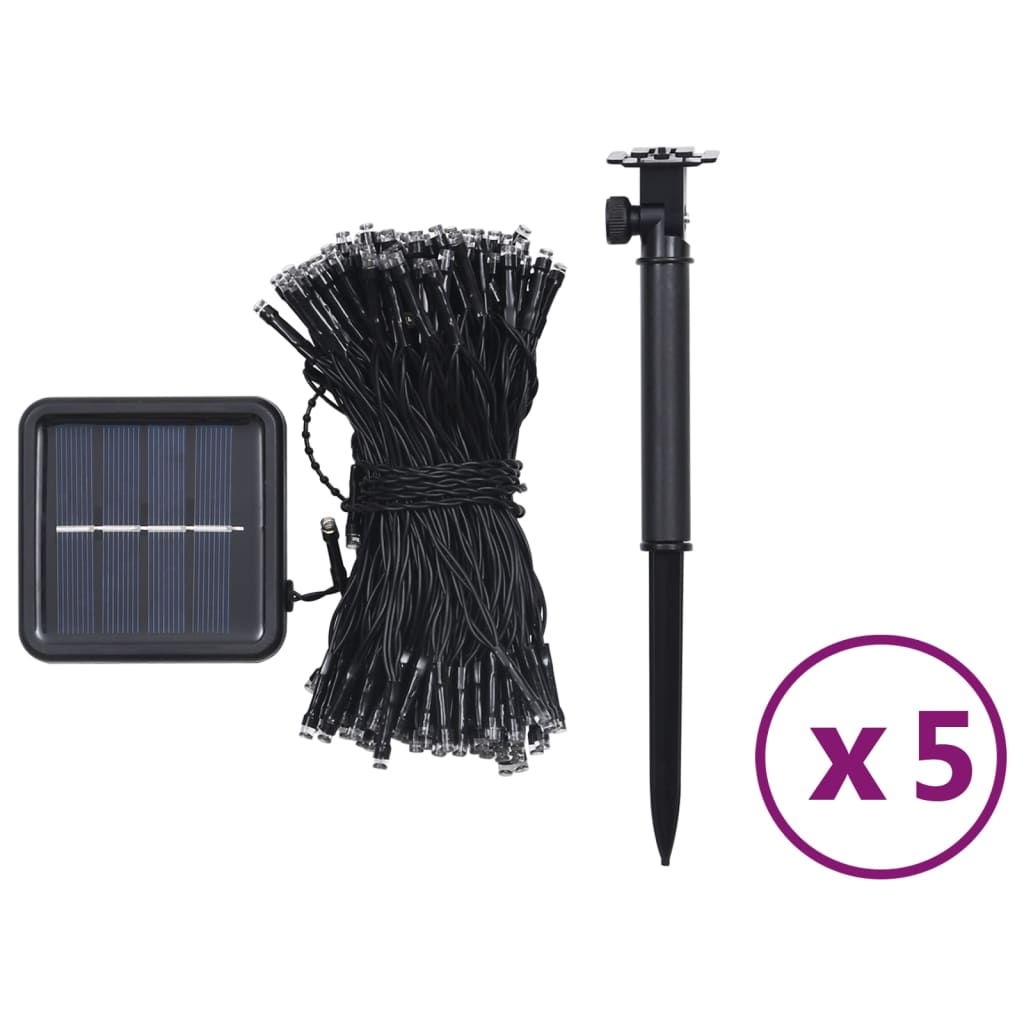 5 st Lichtslinger met 200 LED's solar binnen/buiten meerkleurig is nu te koop bij PeponiXL, paradijselijk wonen!