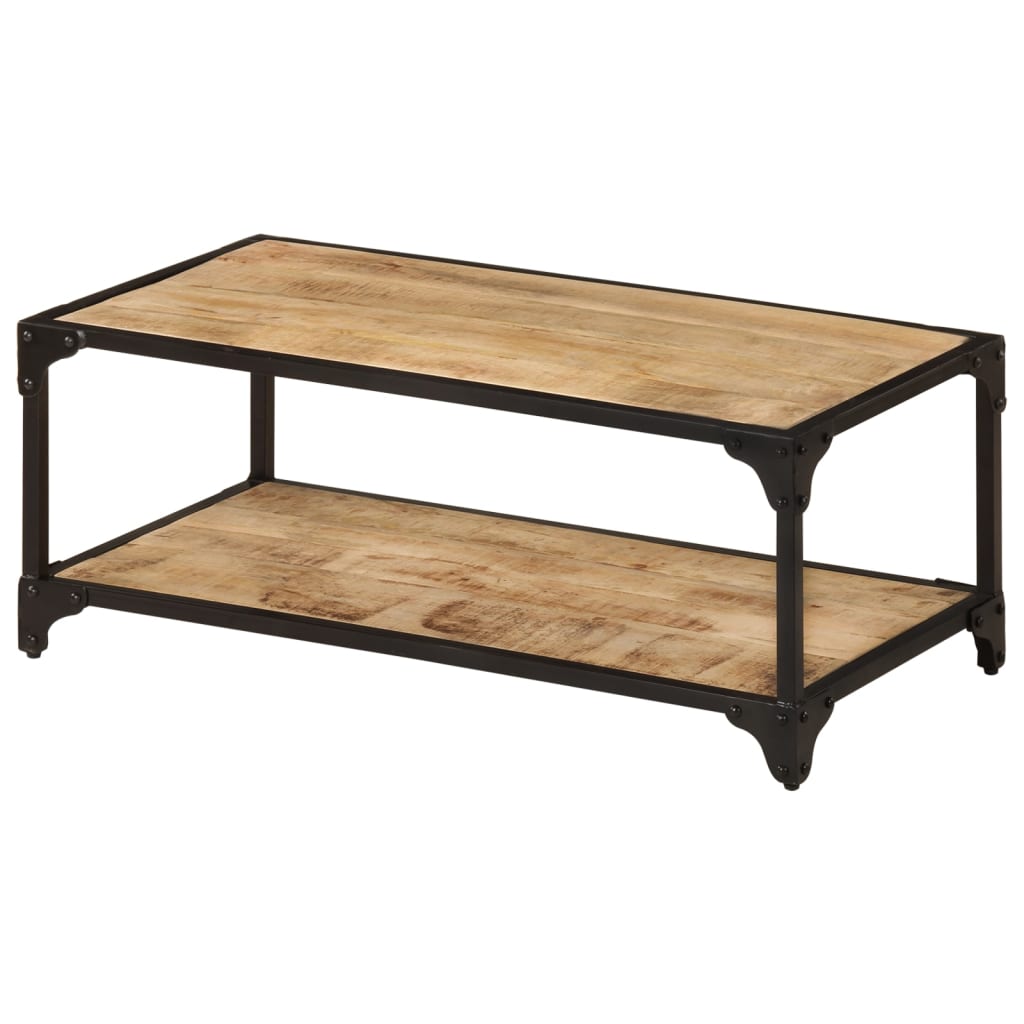 Salontafel 90x45x35 cm massief ruw mangohout is nu te koop bij PeponiXL, paradijselijk wonen!