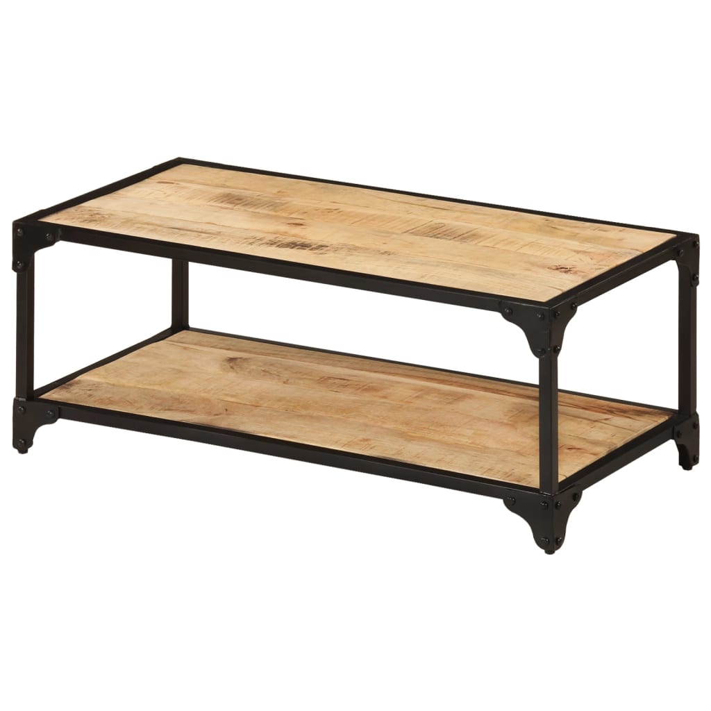 Salontafel 90x45x35 cm massief ruw mangohout is nu te koop bij PeponiXL, paradijselijk wonen!