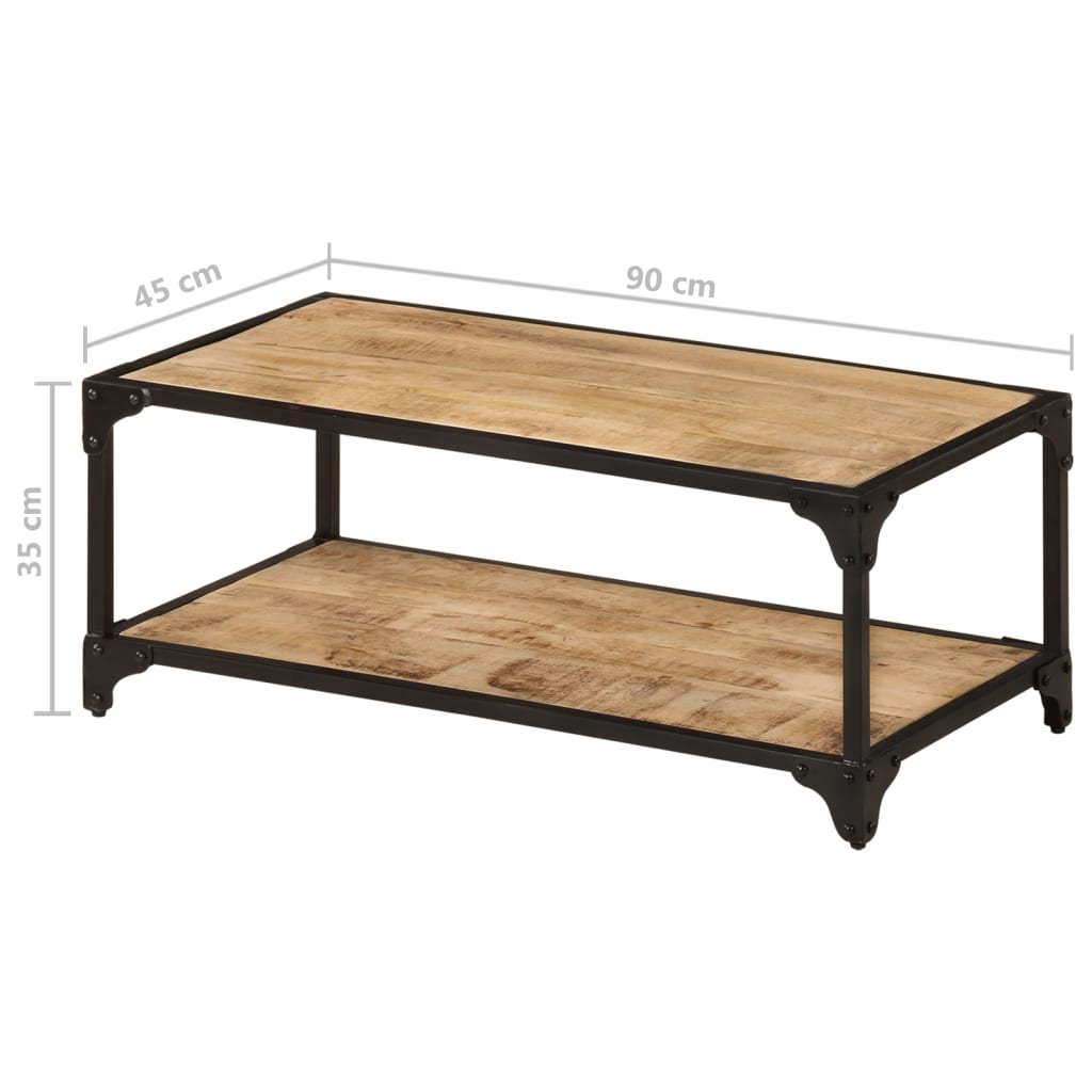 Salontafel 90x45x35 cm massief ruw mangohout is nu te koop bij PeponiXL, paradijselijk wonen!