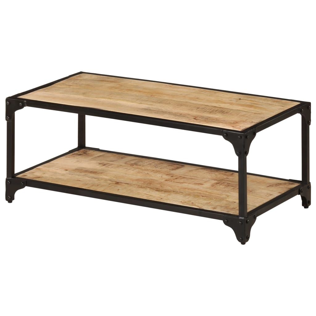 Salontafel 90x45x35 cm massief ruw mangohout is nu te koop bij PeponiXL, paradijselijk wonen!