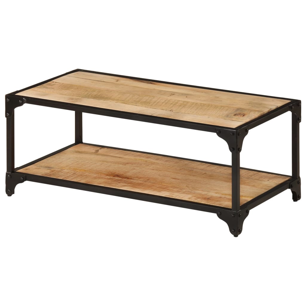 Salontafel 90x45x35 cm massief ruw mangohout is nu te koop bij PeponiXL, paradijselijk wonen!