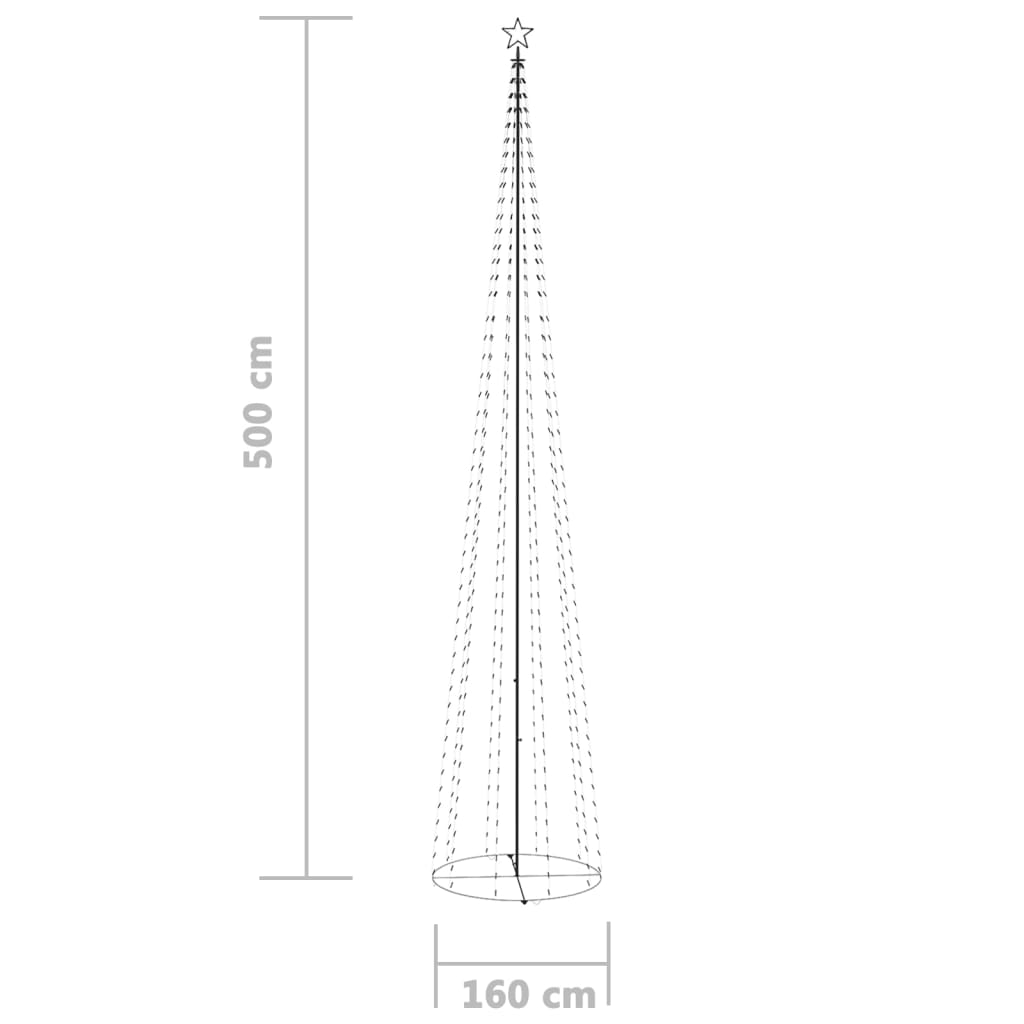 Kegelkerstboom 752 blauwe LED's 160x500 cm is nu te koop bij PeponiXL, paradijselijk wonen!
