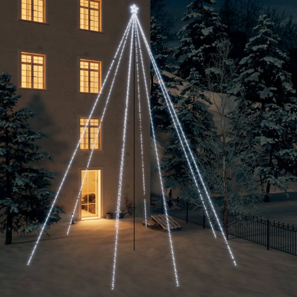 LED-kerstboom binnen buiten 1300 LEDs koud wit 8 m is nu te koop bij PeponiXL, paradijselijk wonen!