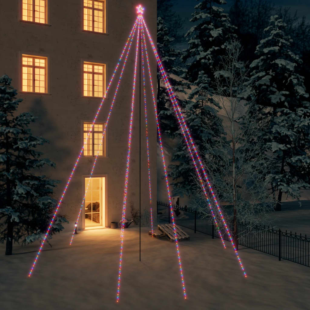 LED-kerstboom Binnen Buiten 1300 LEDs kleurrijk 8 m is nu te koop bij PeponiXL, paradijselijk wonen!