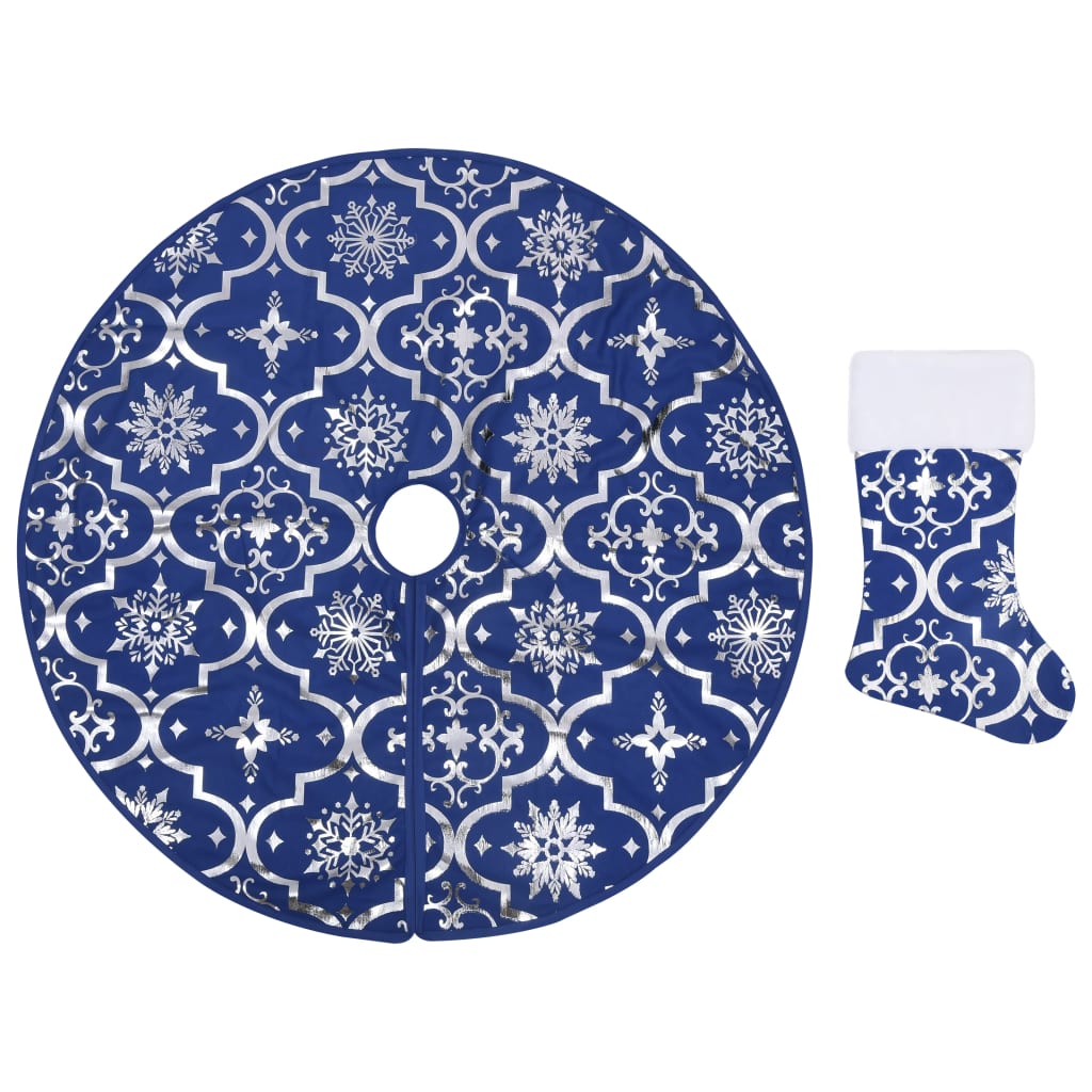 Kerstboomrok luxe met sok 90 cm stof blauw is nu te koop bij PeponiXL, paradijselijk wonen!