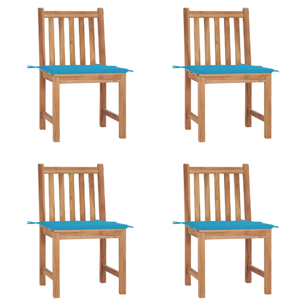 Tuinstoelen 4 st met kussens massief teakhout is nu te koop bij PeponiXL, paradijselijk wonen!