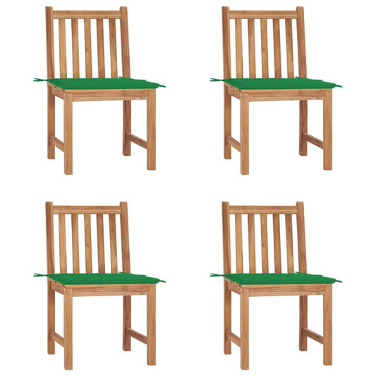 Tuinstoelen 4 st met kussens massief teakhout is nu te koop bij PeponiXL, paradijselijk wonen!