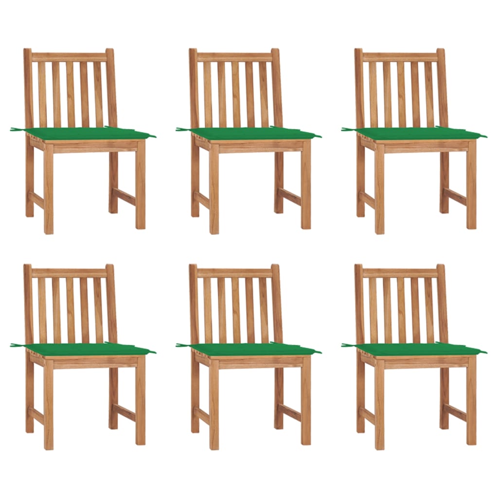 Tuinstoelen 6 st met kussens massief teakhout is nu te koop bij PeponiXL, paradijselijk wonen!