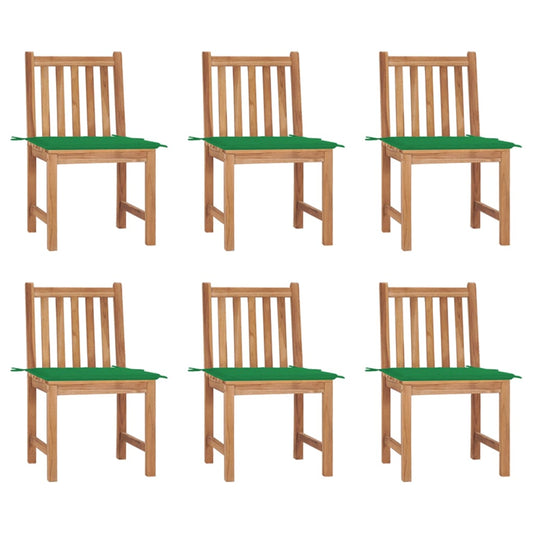 Tuinstoelen 6 st met kussens massief teakhout is nu te koop bij PeponiXL, paradijselijk wonen!